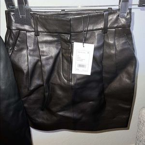 Theory leather jacket & skirt set